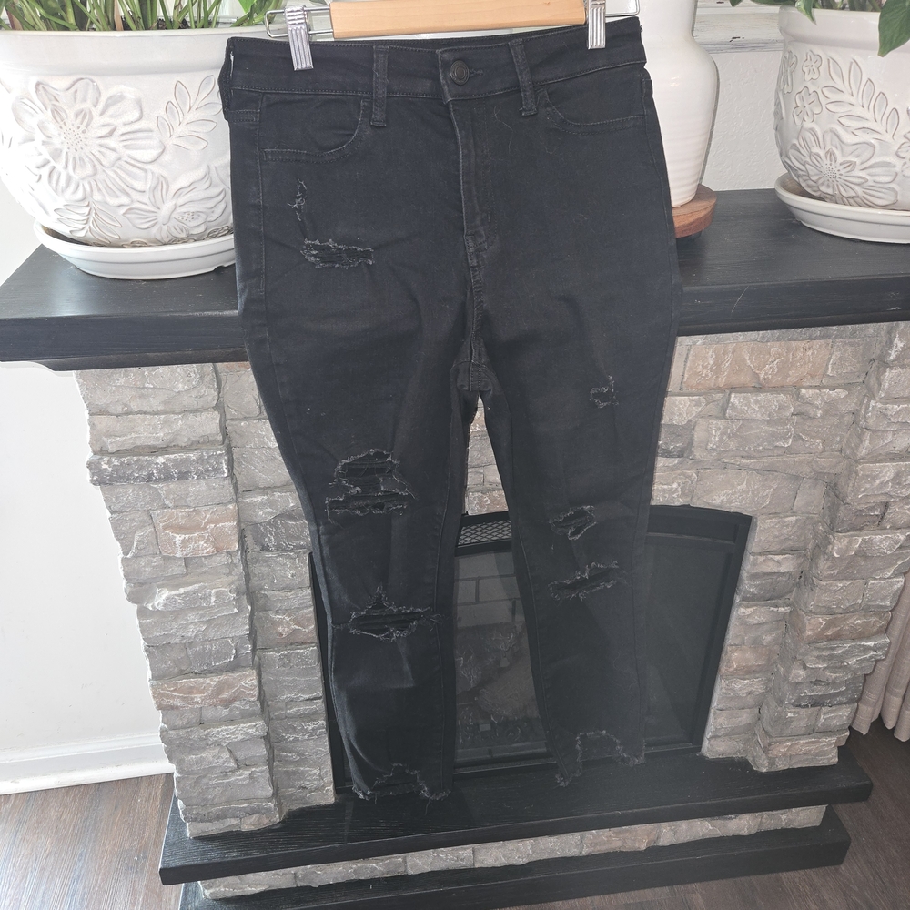SO Black Distressed Women Jeggings